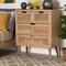 Baxton Studio Alina Mid-Century Oak Finished Wood and Rattan 4-Drawer Accent Chest 162-10553 - alternate 6